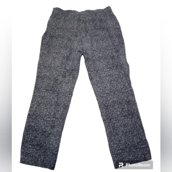 Akris Punto Speckled Gray White High Waist Zip Side Pocket Pants Size 12 - Picture 9 of 10